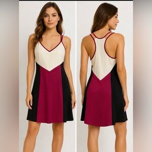 JAYGODFREY White, Magenta and Black Mini Dress NWOT 💯 silk